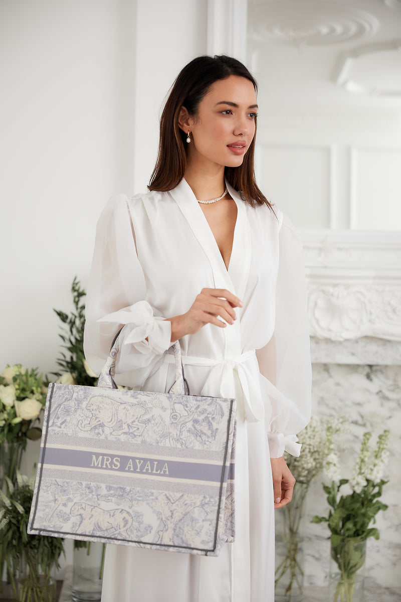 Personalised Bridal Tote Bag - Grey | HA Designs LTD