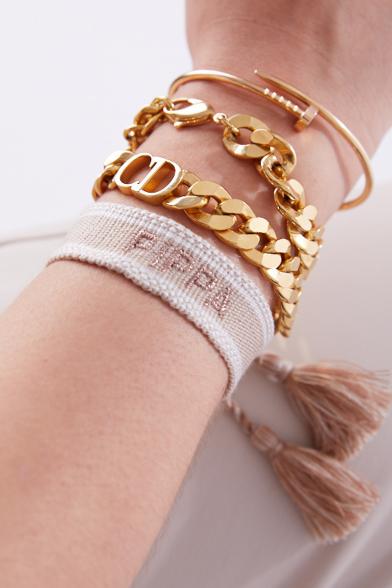 Personalised Woven Bracelet - Beige | HA Designs LTD
