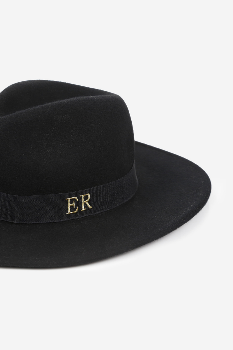Personalised Mini Wool Felt Fedora Hat - Black | HA Designs LTD