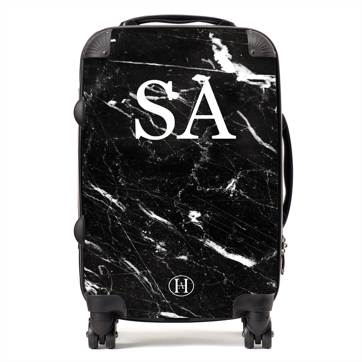 Personalised Printed Suitcase - Black Marble | HA Designs LTD